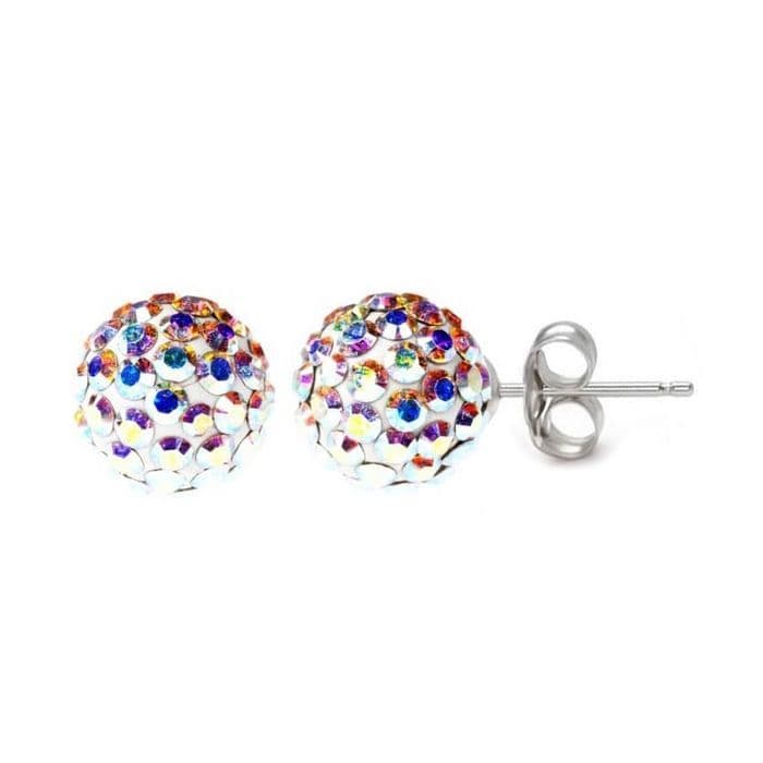 Stříbrné náušnice 6mm kuličky Crystals from Swarovski AB