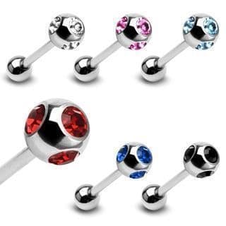 Piercing do jazyka (levandulová, 1,6 x 16 mm)