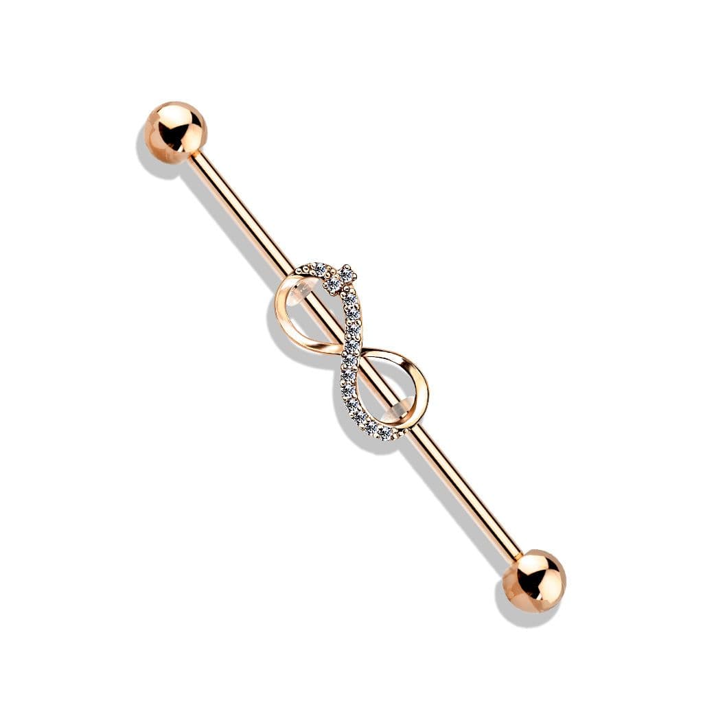 Zlacene industrial piercing - nekonečno