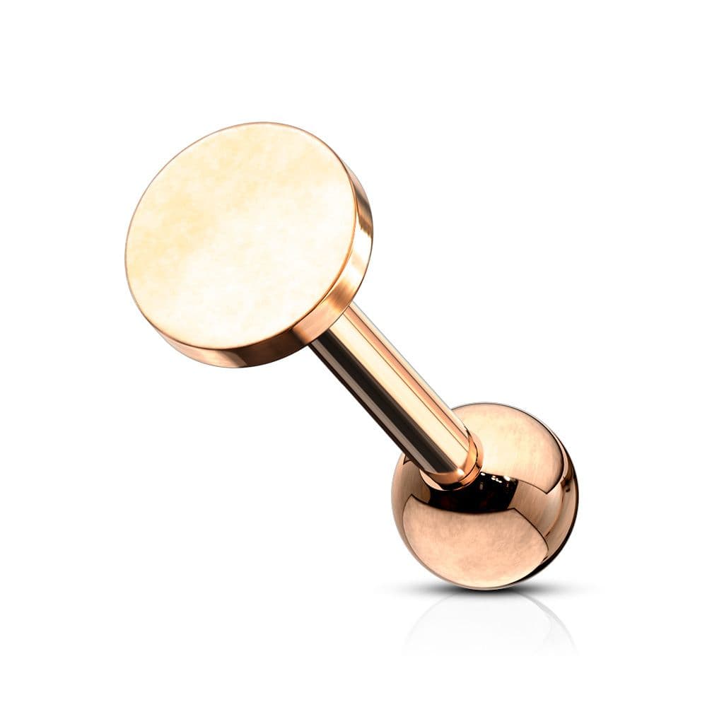 Cartilage piercing do ucha placička (růžové zlato, 5 mm, 1,2 x 6 mm)