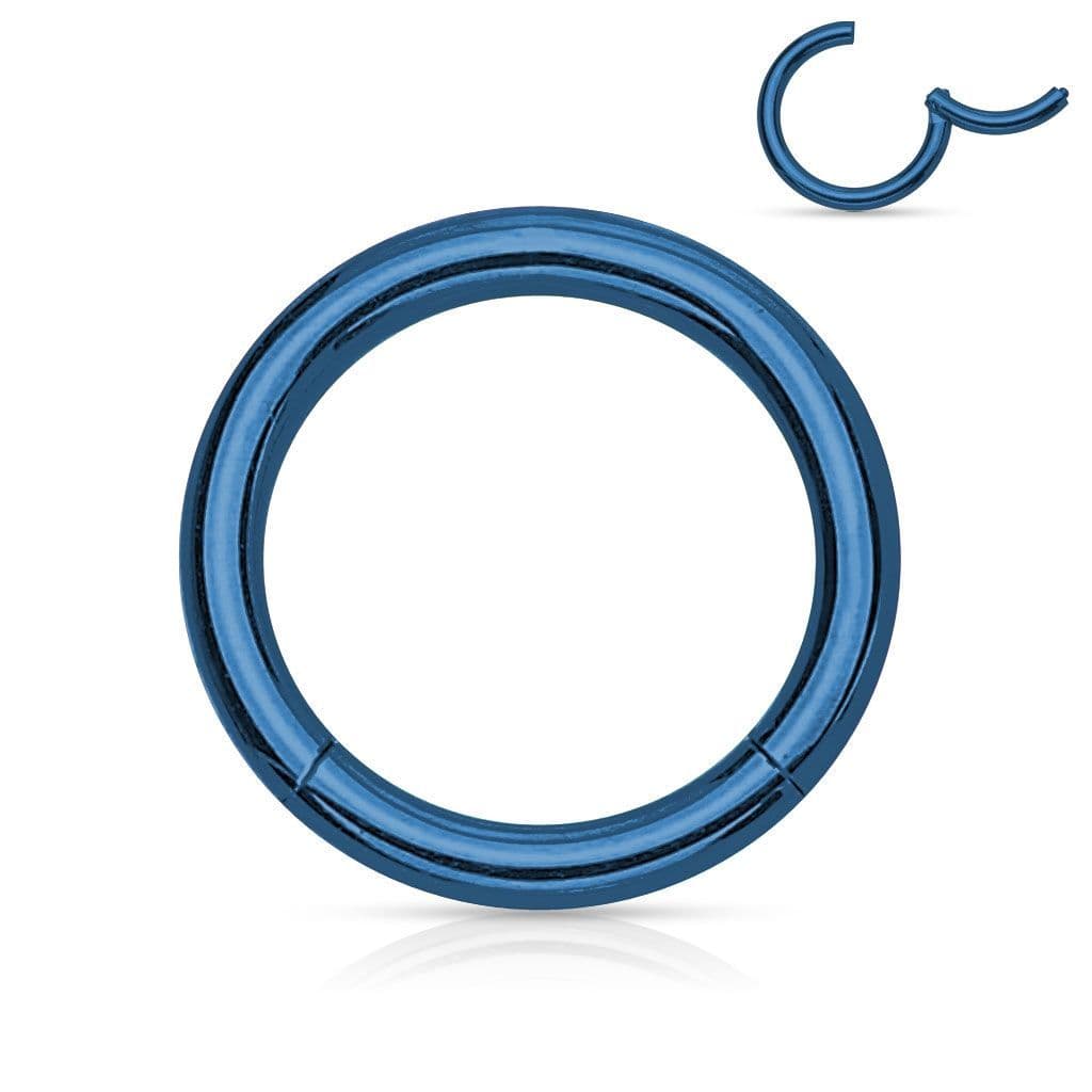 Piercing segment kruh - modrý (1,2 x 6 mm)