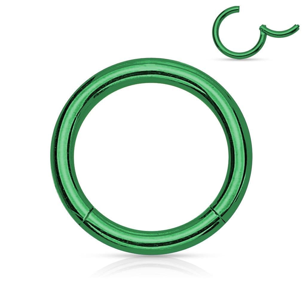 Piercing segment kruh - zelený (1,2 x 9 mm)