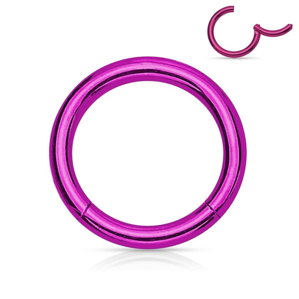 Piercing segment kruh - fialový (1,2 x 12 mm)