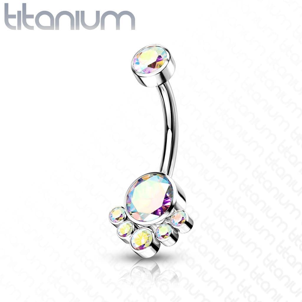 Piercing do pupíku - TITAN (duhová)