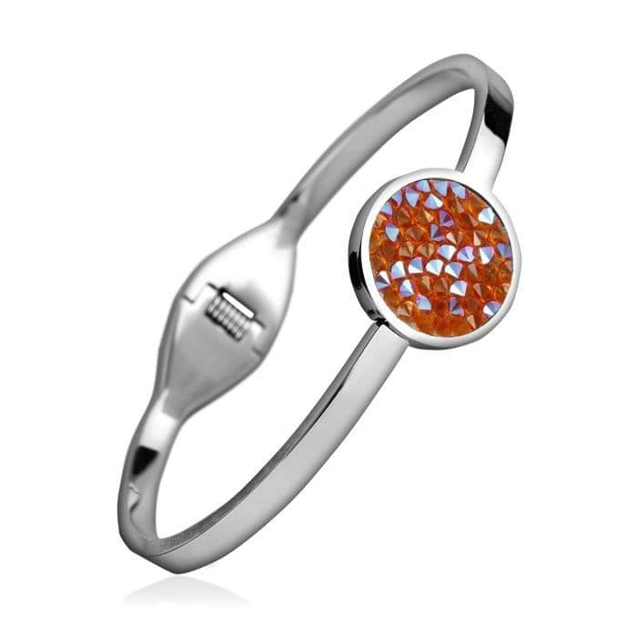 Ocelový náramek s krystaly Crystals from Swarovski TANGERINE SHIMMER