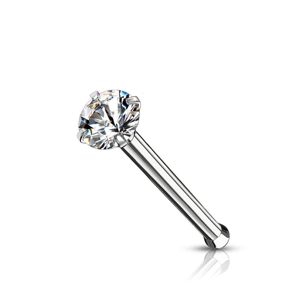 Piercing do nosu - čirý zirkon (2 mm)