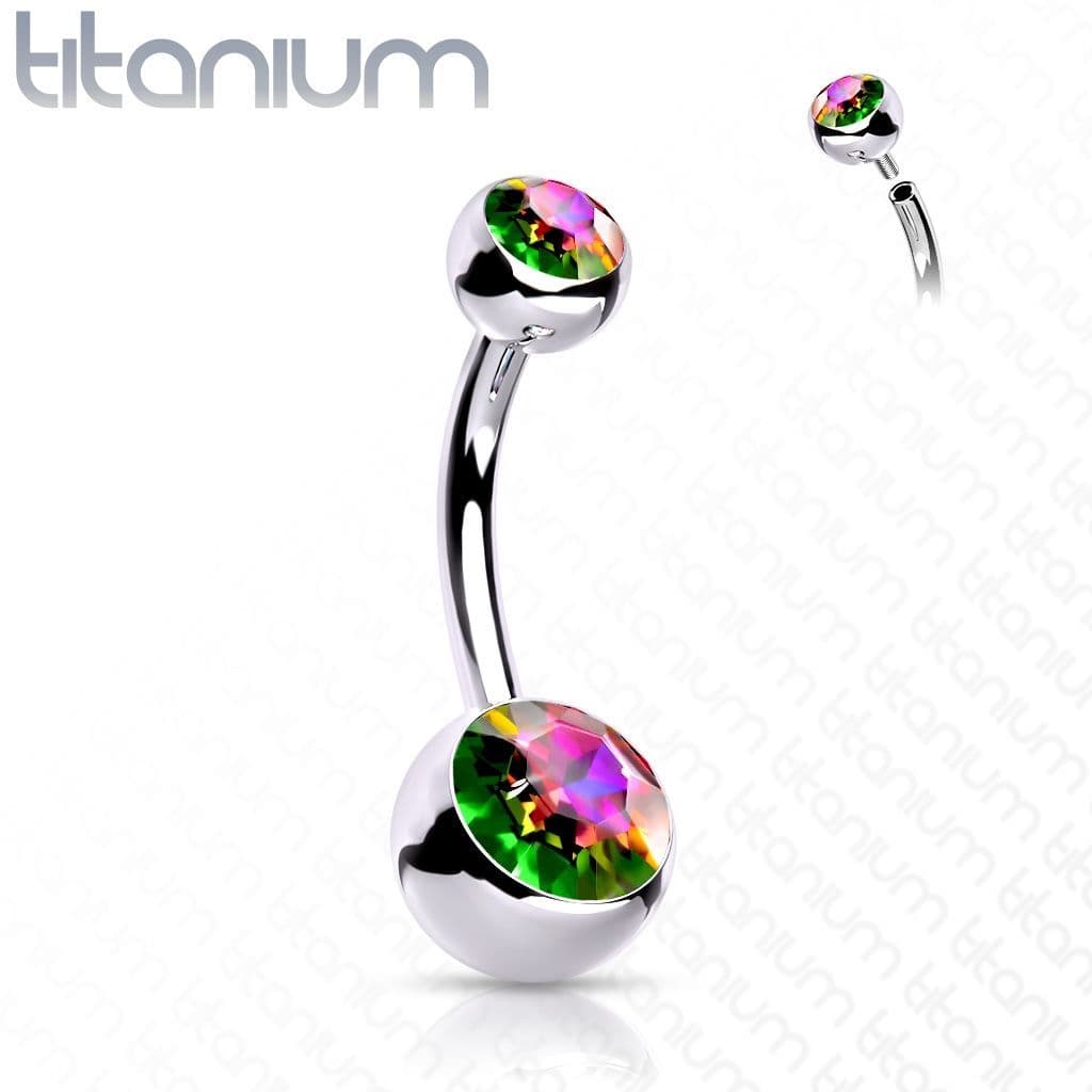 Piercing do pupíku vnitřní závit TITAN, 1,6 x 12 mm (vitrail medium)