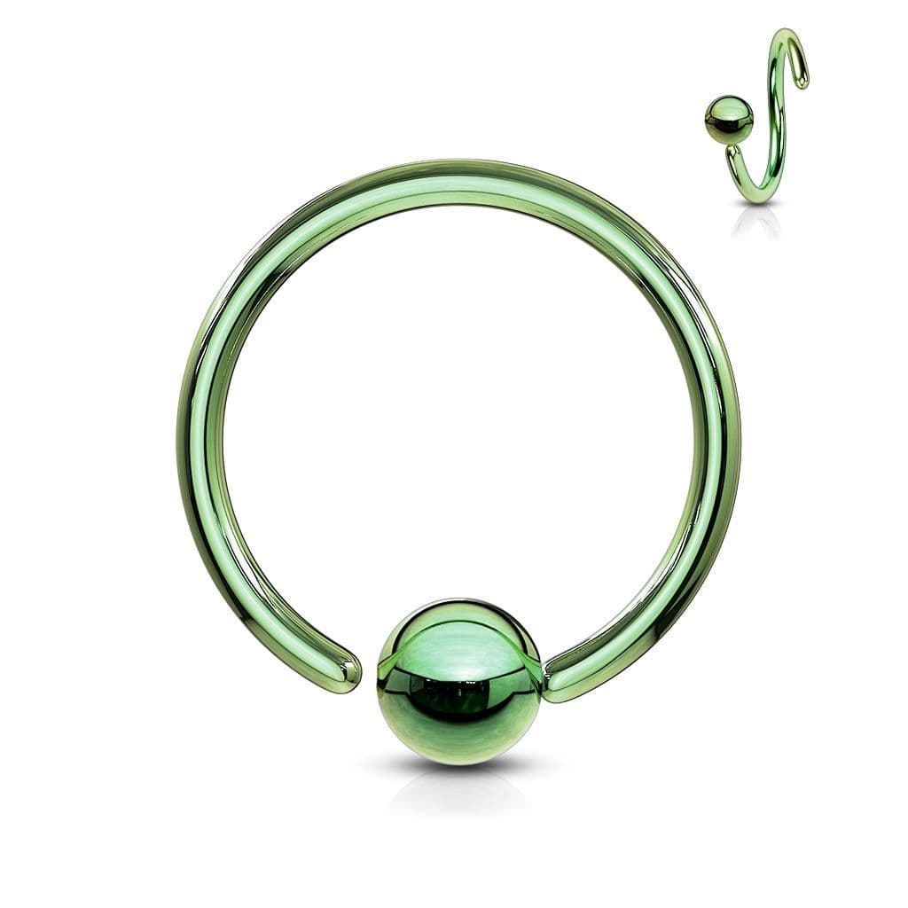 Piercing - kruh zelený (1,2 x 8 mm)