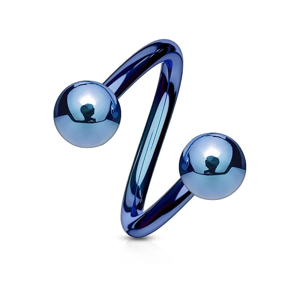 Piercing spirála modrá (1,6 x 11 mm, 5 mm)