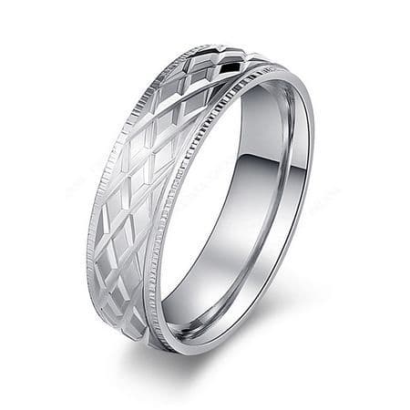 OPR0087 Dámský ocelový prsten, šíře 6 mm (61)