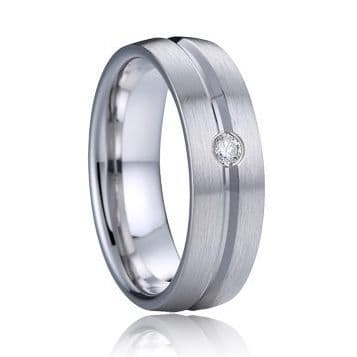 AN1033 Dámský snubní prsten s diamantem stříbro, AG 925/1000 vel. 54 (6,00 g)