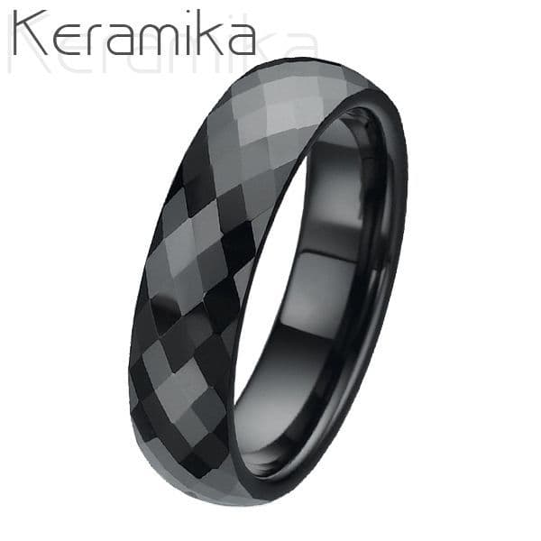 KM1002-6 Dámský keramický snubní prsten, šíře 6 mm (52)
