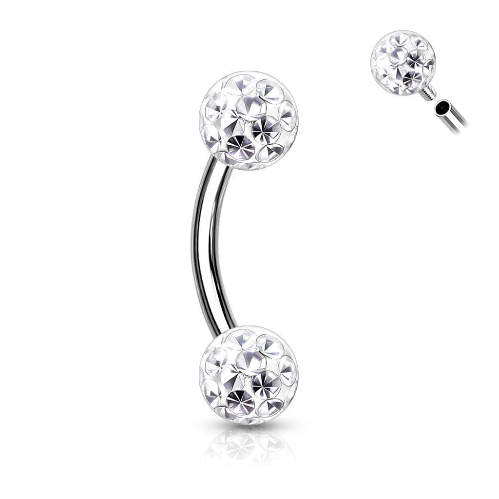 Piercing do obočí s krystaly Crystals From Swarovski 1,2 x 8 mm