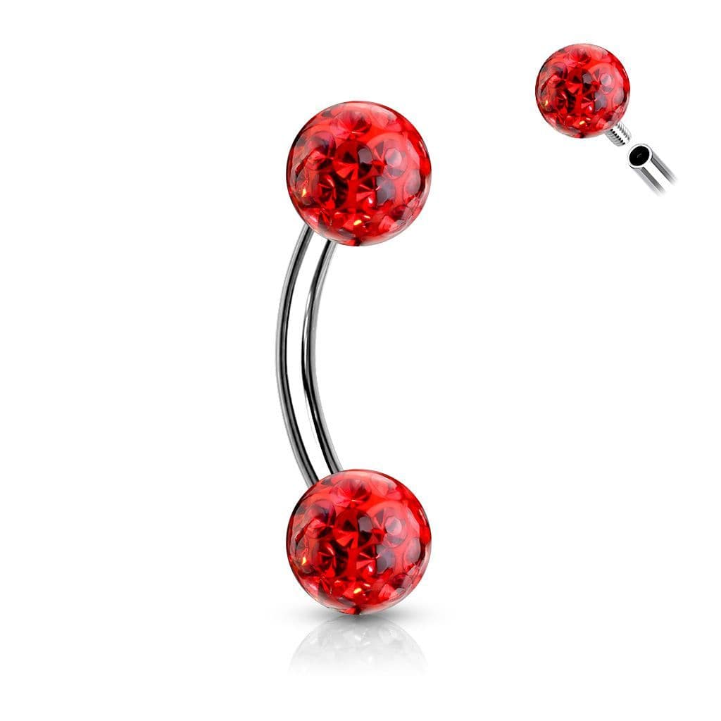 Piercing do obočí s krystaly Crystals From Swarovski 1,2 x 8 mm