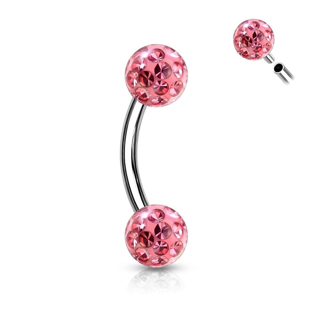 Piercing do obočí s krystaly Crystals From Swarovski 1,2 x 8 mm
