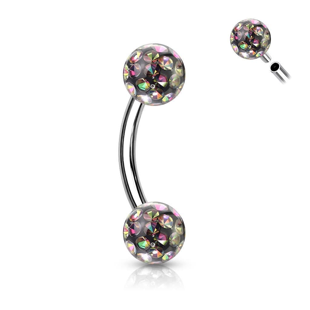 Piercing do obočí s krystaly Crystals From Swarovski 1,2 x 8 mm