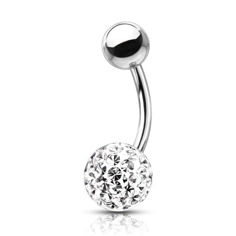 Piercing do pupíku s kamínky Crystals From Swarovski kulička 8mm (1,6 x 12 mm)