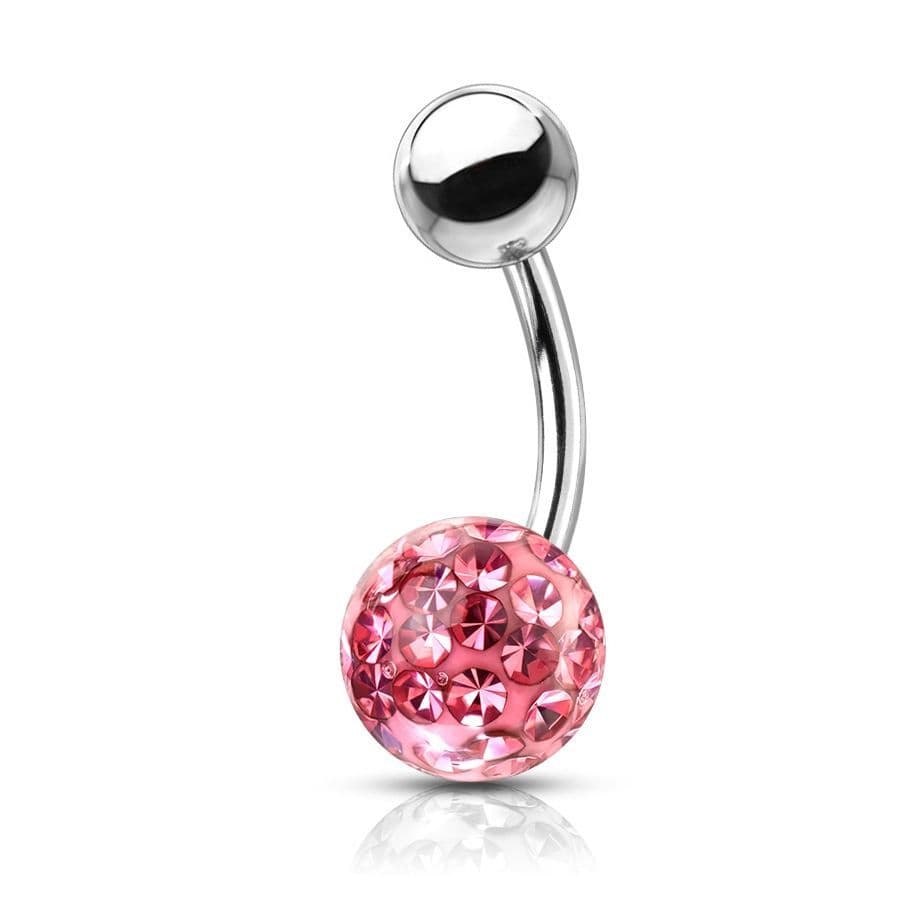 Piercing do pupíku s kamínky Crystals From Swarovski kulička 8mm (1,6 x 8 mm)