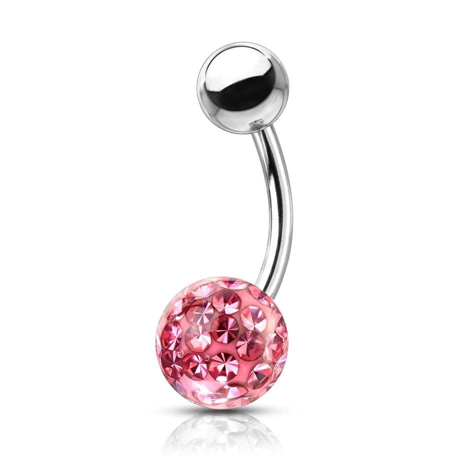 Piercing do pupíku s kamínky Crystals From Swarovski kulička 8mm (1,6 x 6 mm)