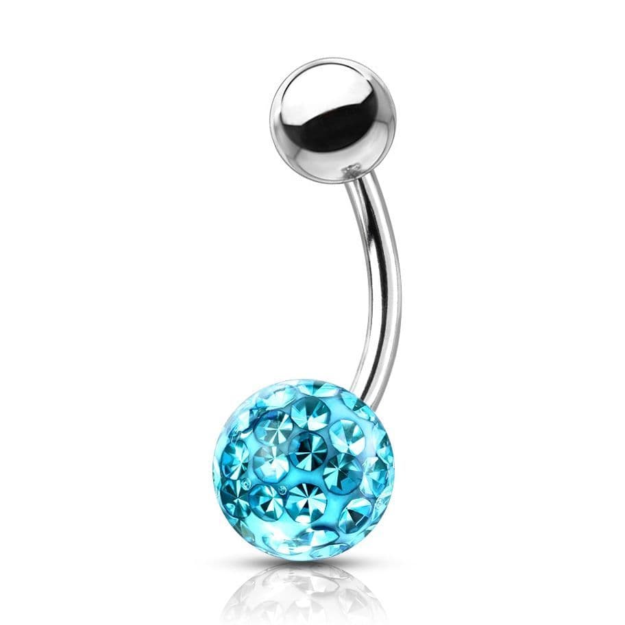Piercing do pupíku s kamínky Crystals From Swarovski kulička 8mm (1,6 x 10 mm)