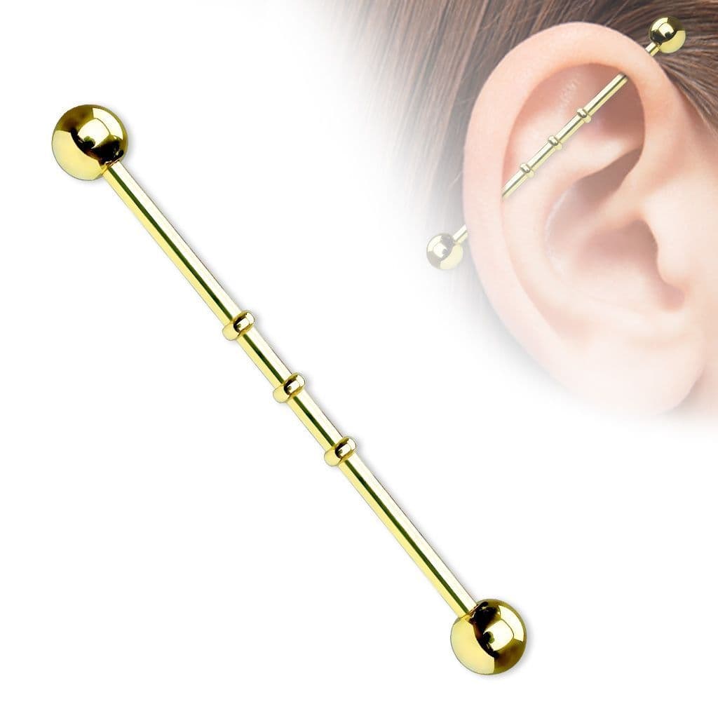 Industrial piercing (žluté zlato)