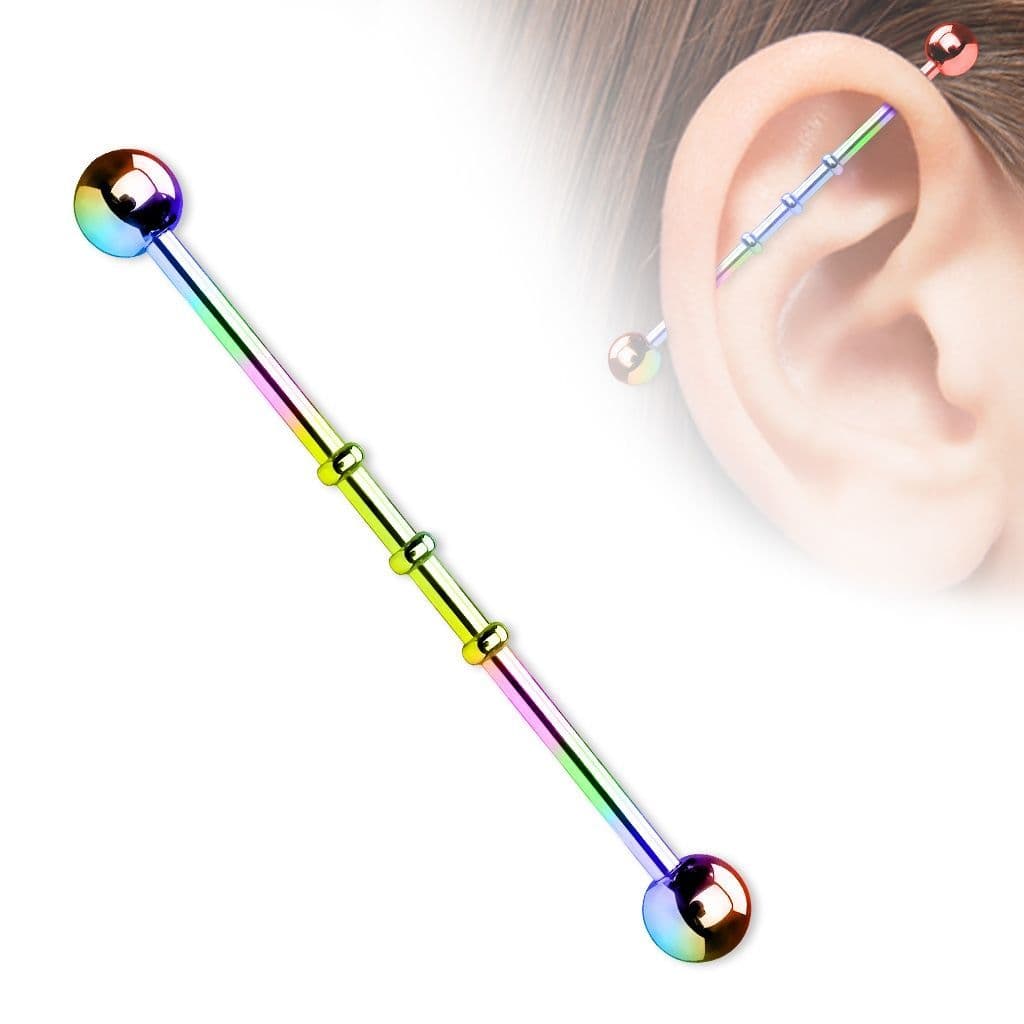 Industrial piercing (duhová)