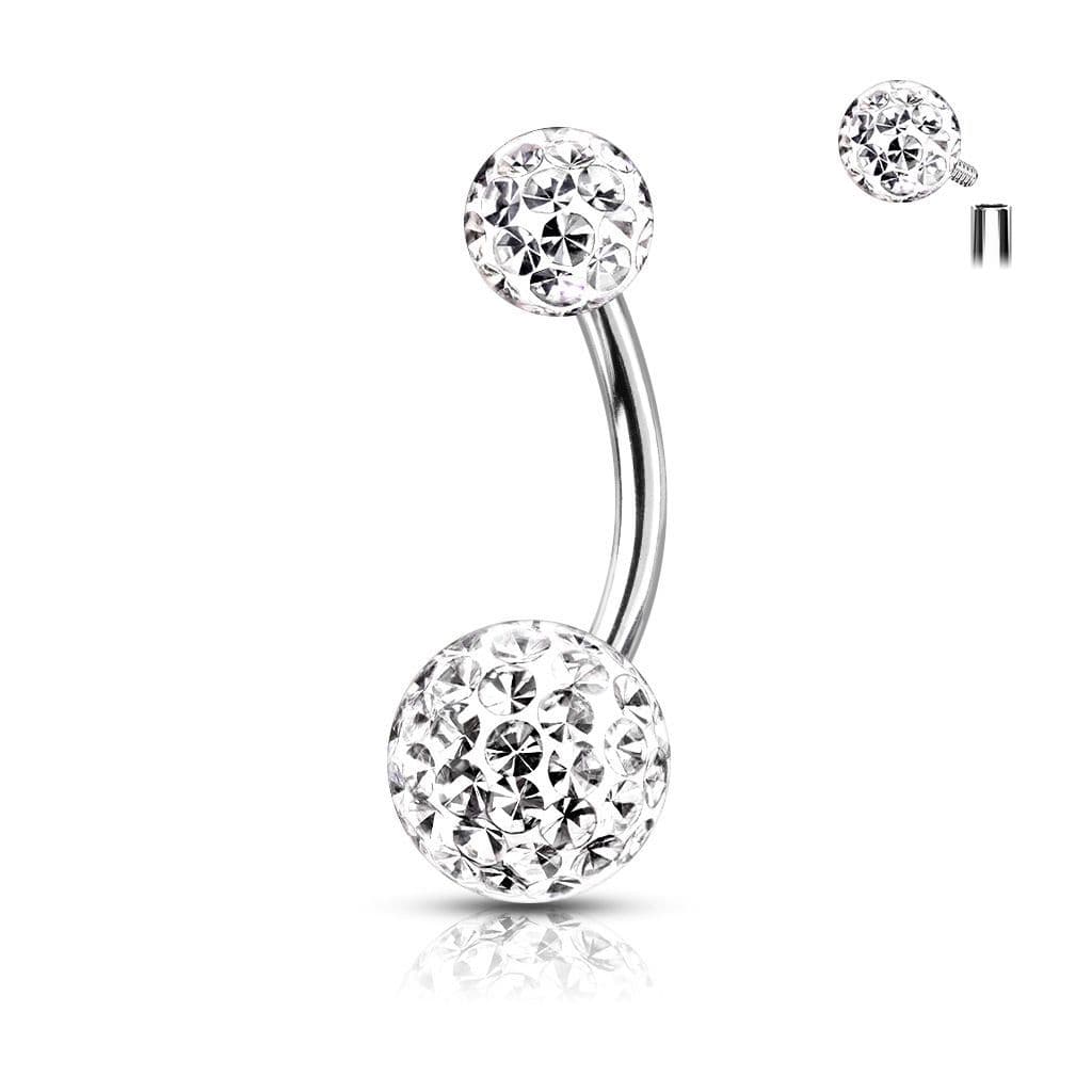 Piercing do pupíku s vnitřním závitem (čirá)