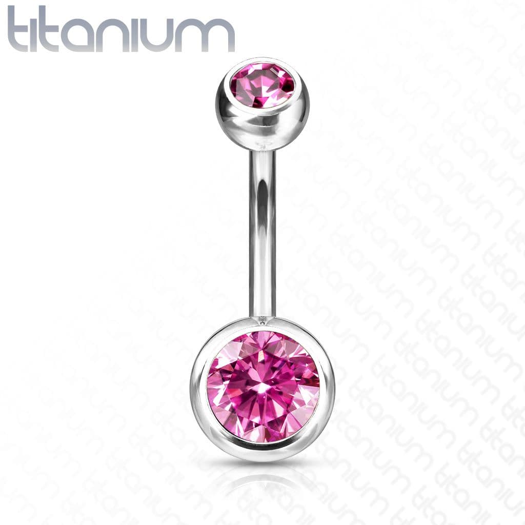 Piercing do pupíku - banánek TITAN (růžová)