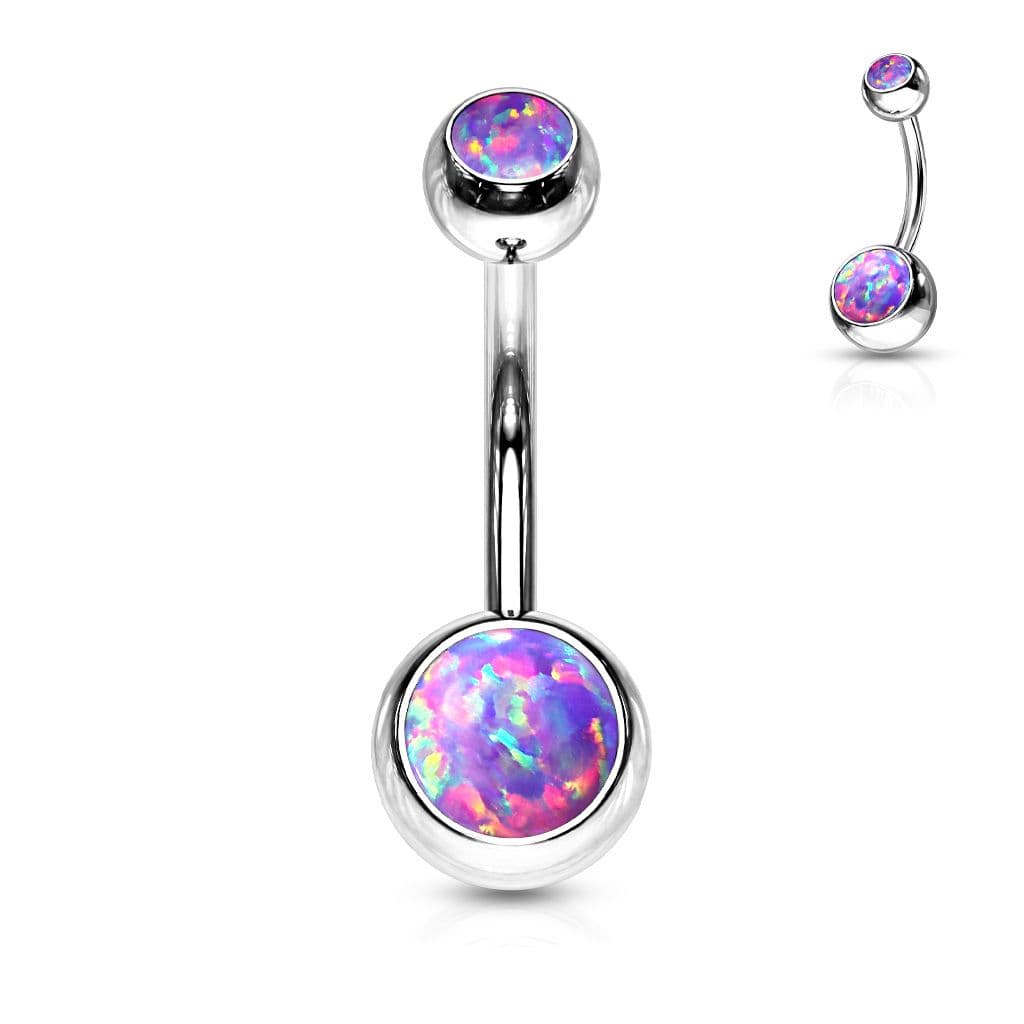 Piercing do pupíku - banánek opál (fialová)