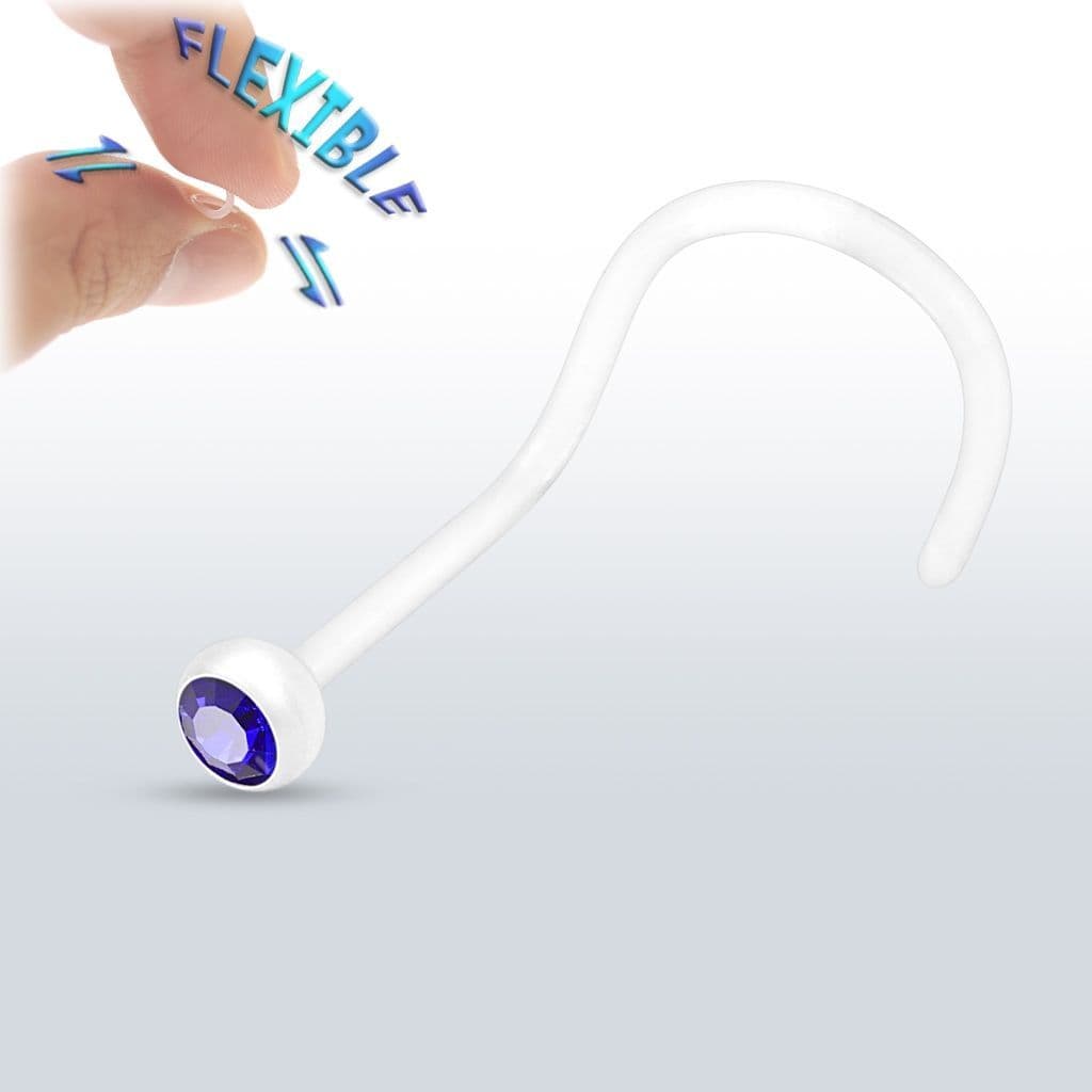 Piercing do nosu BioFlex (tmavě modrá)
