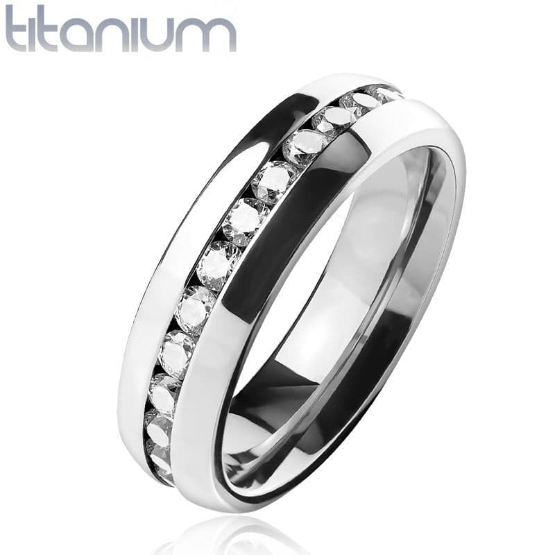 TT1042 Dámský prsten titan, šíře 6 mm (54)