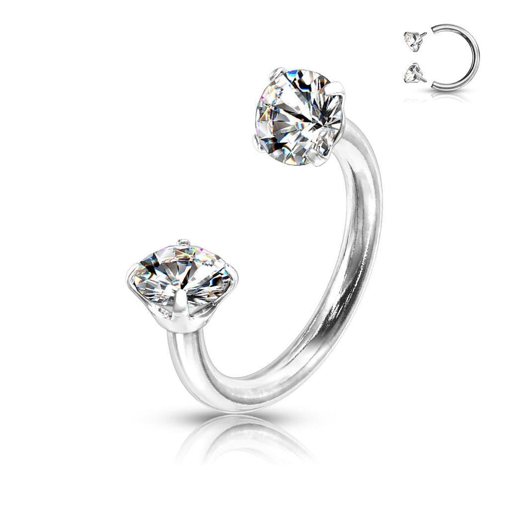 Piercing - podkova s vnitřním závitem (čirá)