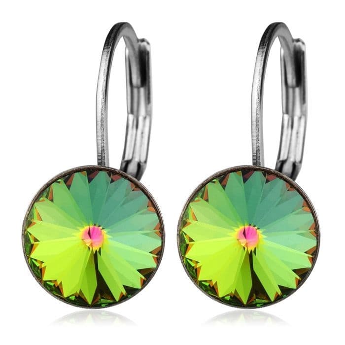 Ocelové náušnice s krystaly Swarovski,  VITRAIL MEDIUM