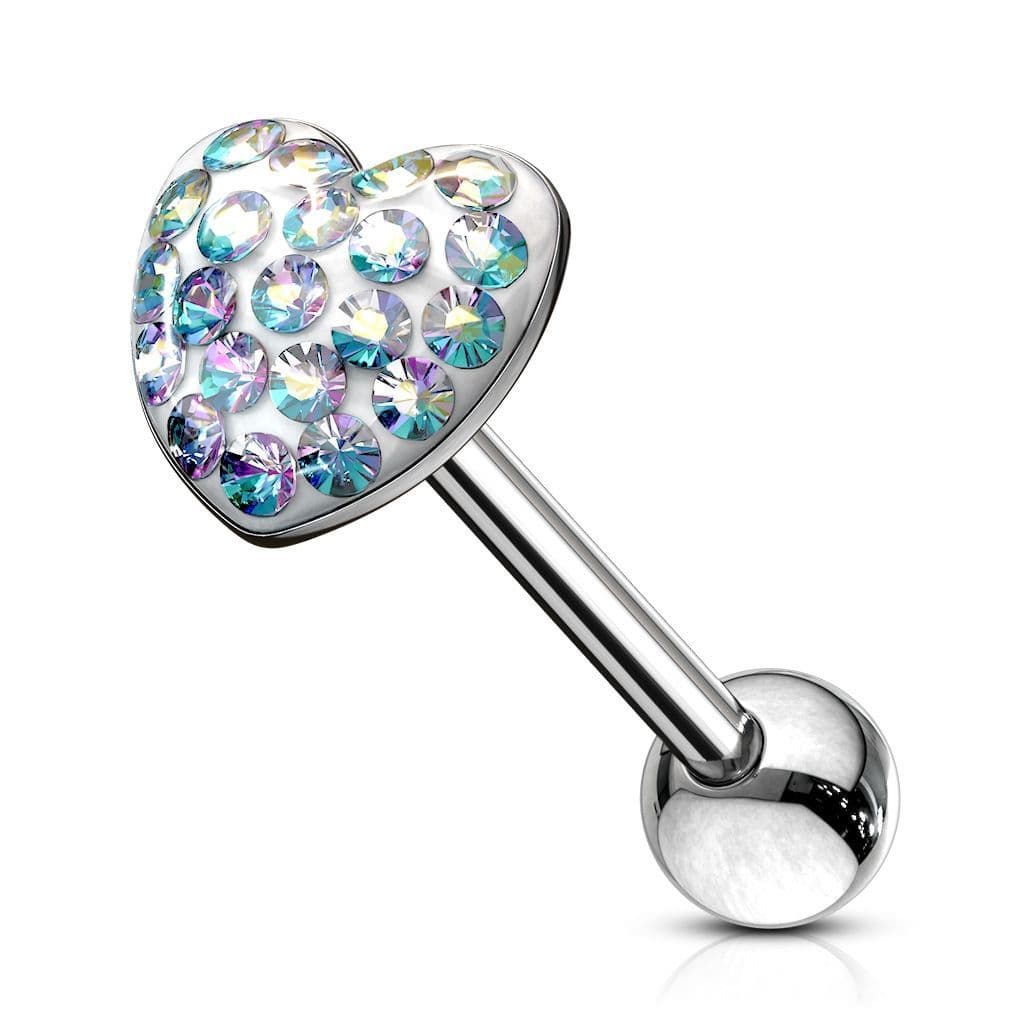 Piercing do jazyku - srdce (duhová)