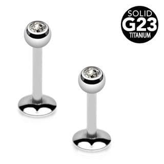 Labreta kulička s kamínkem TITAN (1,2 x 10 x 3 mm)