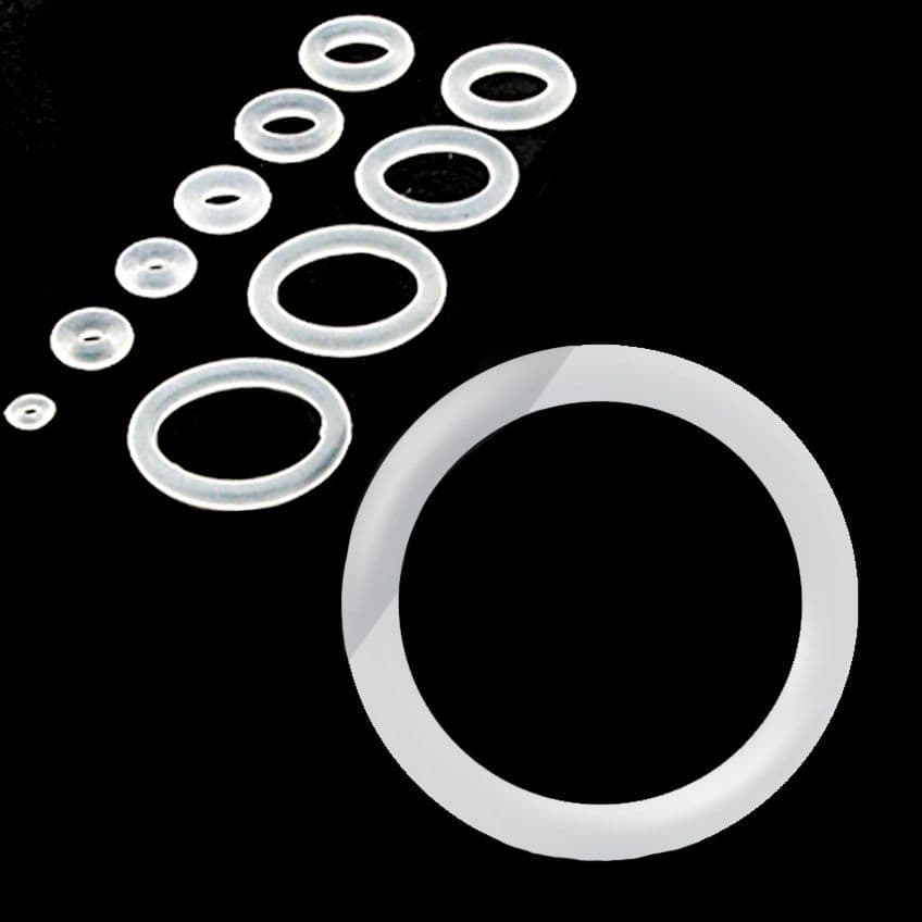 Piercing - náhradní průhledná gumička na plug (11 mm)