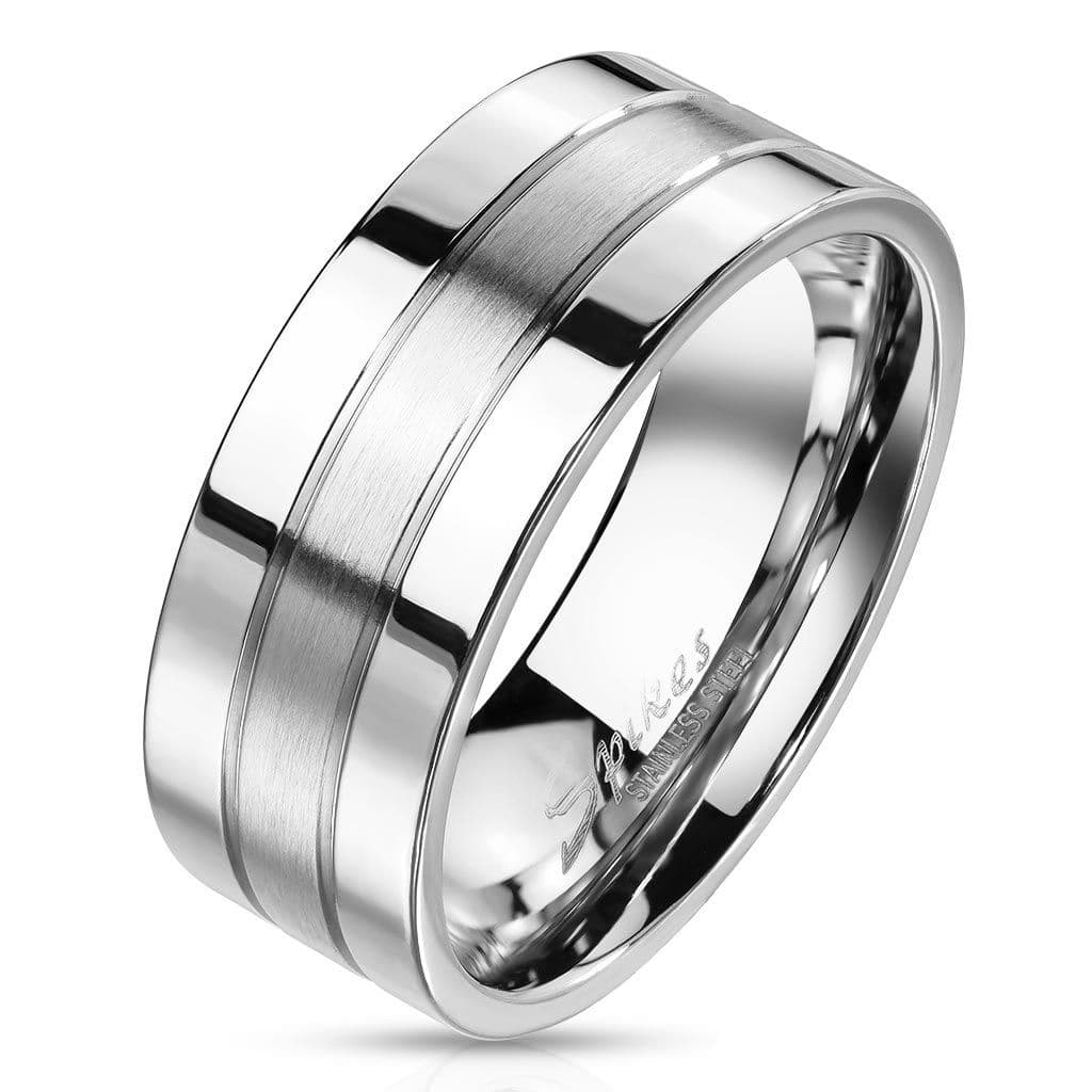 Pánský ocelový prsten šíře 8 mm (60)