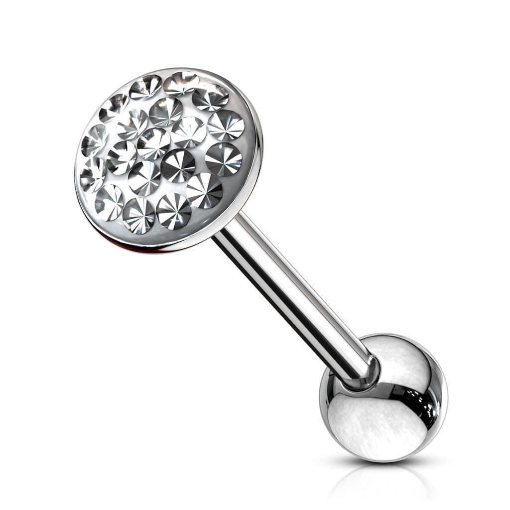 Piercing do jazyka osázený zirkony (čirá)