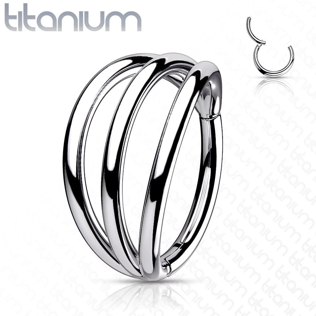 Segment trojitý kruh - helix / cartilage / tragus piercing TITAN (1,2 x 8 mm)