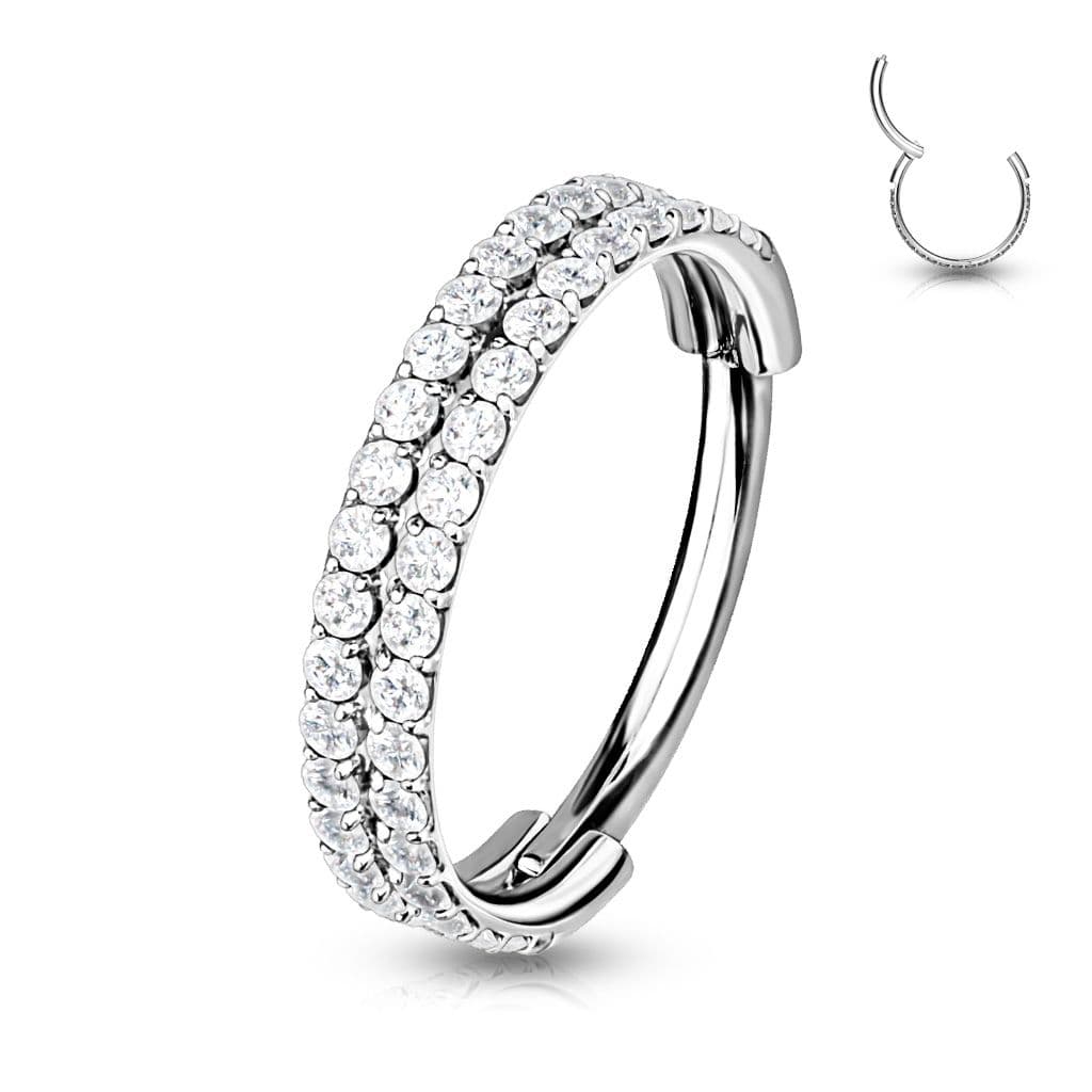 Kruh se zirkony - helix / cartilage / tragus piercing (1,2 x 10 mm)