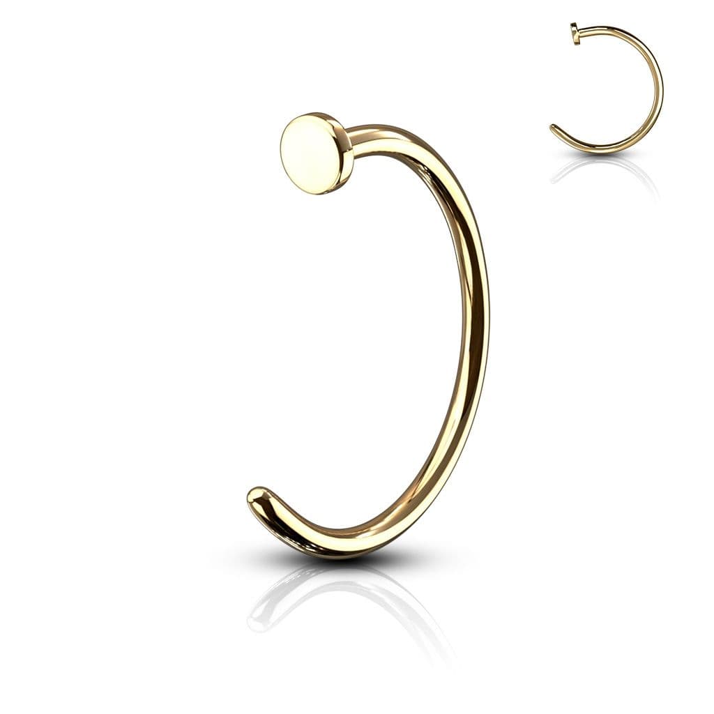 Pozlacený piercing do nosu (0,8 x 6 mm)