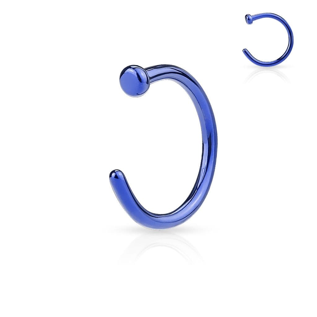 Piercing do nosu - kruh modrý (0,8 x 8 mm)