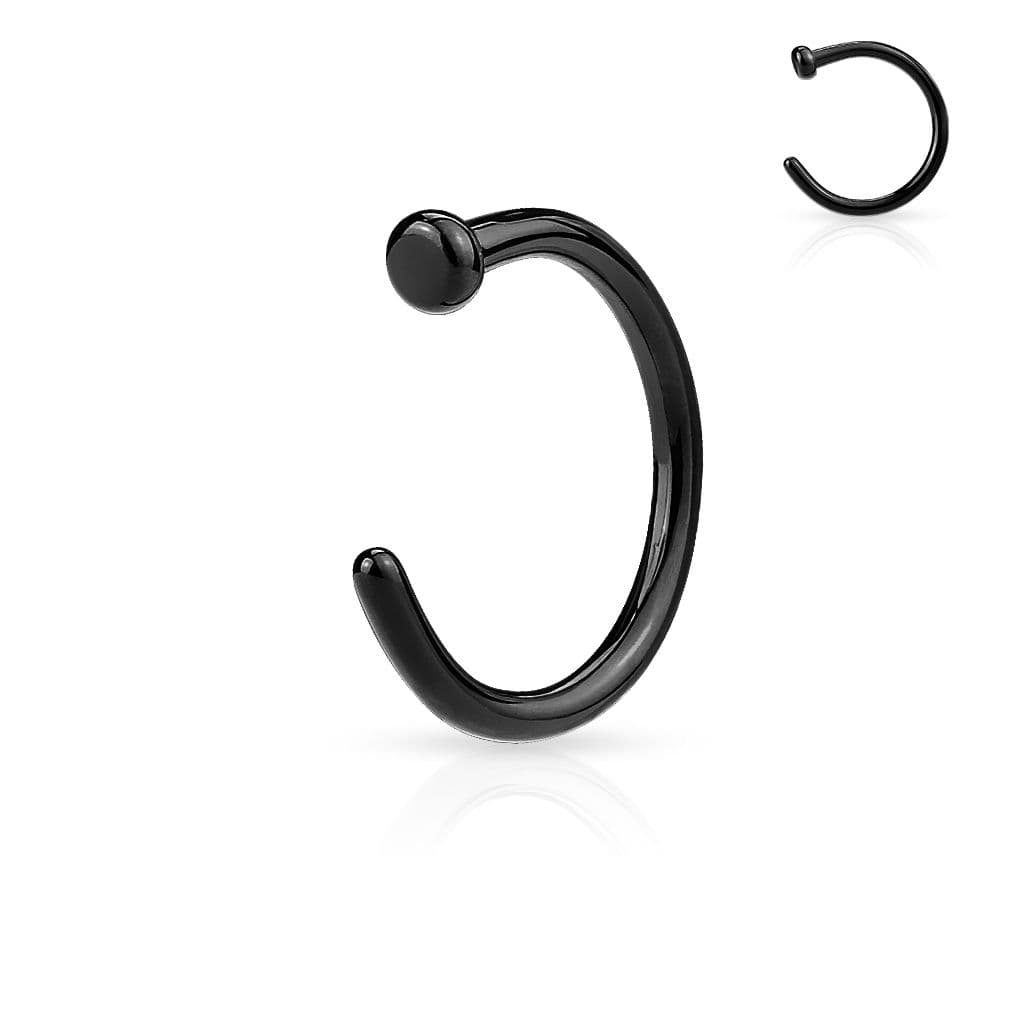 Piercing do nosu - kruh černý (0,8 x 8 mm)