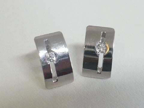 Naušnice z bílého zlata 0012 + DÁREK ZDARMA