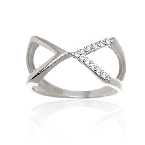 Dámský stříbrný prsten se zirkony STRP0452F