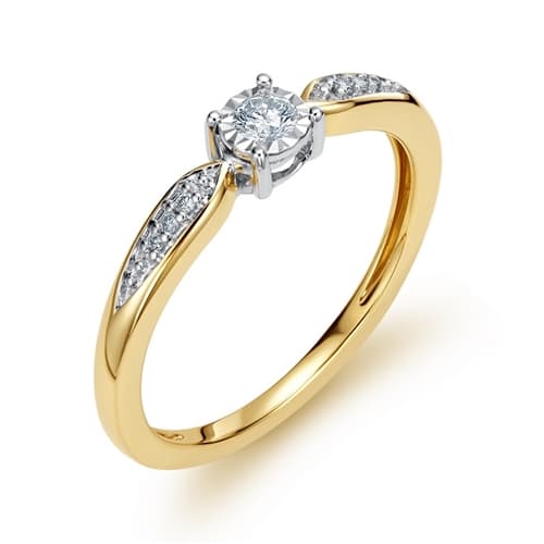 Zlatý prsten s diamanty L'amour Diamonds KR5420Y + dárek zdarma