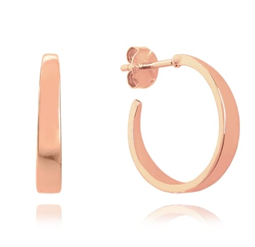 Stříbrné pozlacené náušnice kruhy hladké 18 mm JMAN0399RE00