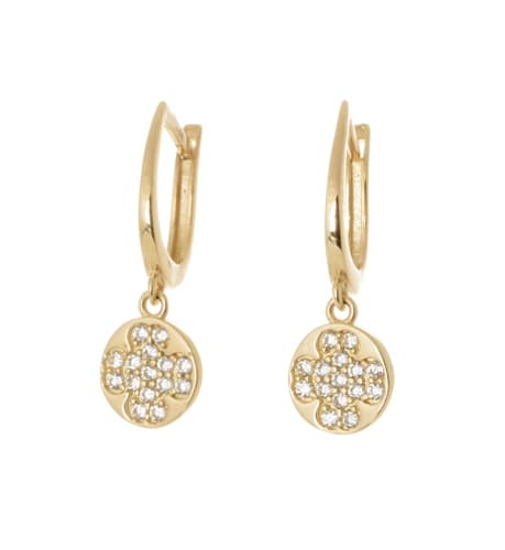 Dámské náušnice ze žlutého zlata čtyřlístky NA1314F + Dárek zdarma