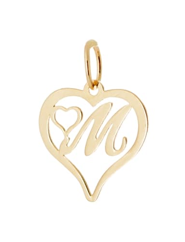Přívěšek srdce s písmenem M ze žlutého zlata ZZ0436F