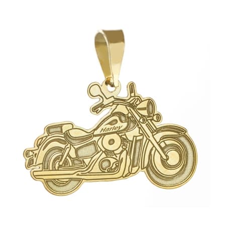 Zlatý přívěšek motorka chopper Harley PA1790F + DÁREK ZDARMA